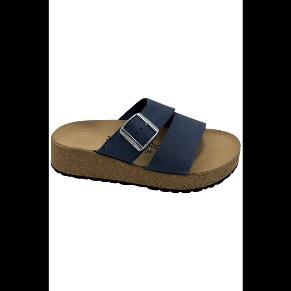 Papillio Shoes - Papillio by Birkenstock Almina Nubuck Platform Sandal Elemental Blue - Narrow
